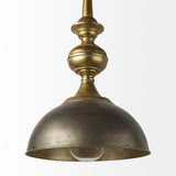 Capsa 17x29 Antique Gold and Silver Toned Metal Dome Pendant Light from Mercana - Luna Furniture