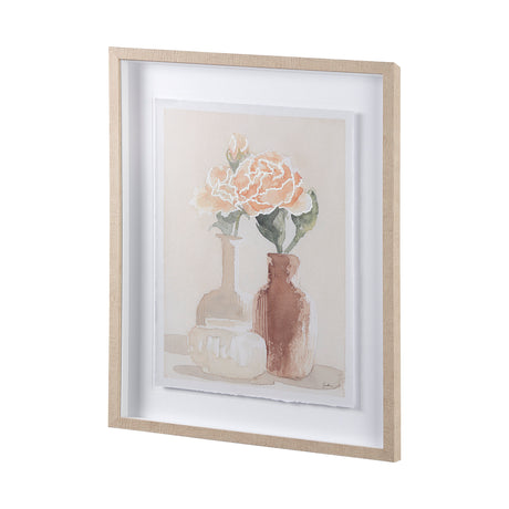 Boho Flowers II by Mercana Studio a Hand Embellished Textured Framed Art Print Matted under Glass from Mercana - Luna Furniture
