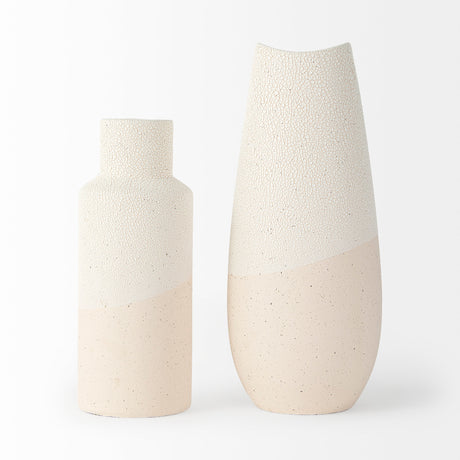 Salar 4.5L x 4.5W x 11.0H Cream Gourd Style Crackled Ceramic Vase from Mercana - Luna Furniture
