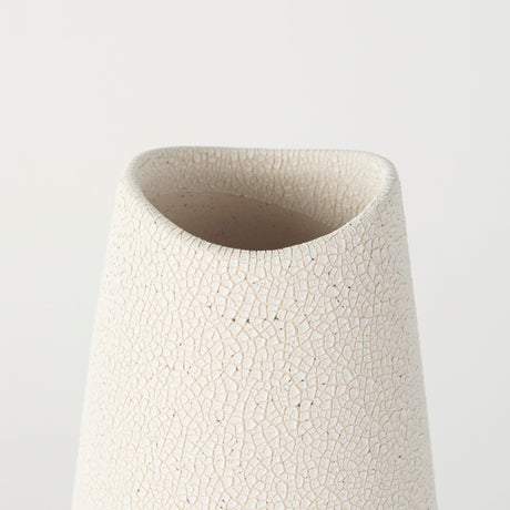 Salar 5.9L x 5.9W x 14.0H Cream Conical Crackled Ceramic Vase from Mercana - Luna Furniture