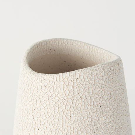 Salar 5.9L x 5.9W x 14.0H Cream Conical Crackled Ceramic Vase from Mercana - Luna Furniture