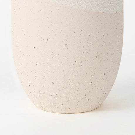 Salar 5.9L x 5.9W x 14.0H Cream Conical Crackled Ceramic Vase from Mercana - Luna Furniture