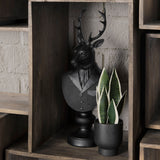 Mozart 8.2L x 6.0W x 22.5H Black Painted Resin Deer Bust from Mercana - Luna Furniture