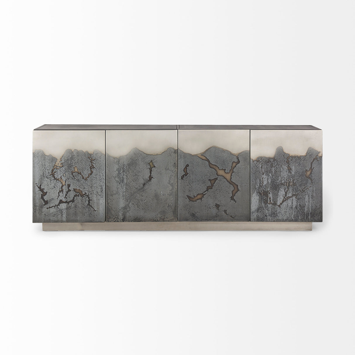 Roxdale 82.0L x 18.0W x 29.0H Acid Wash Metal Sideboard from Mercana - Luna Furniture
