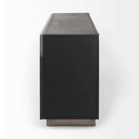 Roxdale 82.0L x 18.0W x 29.0H Acid Wash Metal Sideboard from Mercana - Luna Furniture