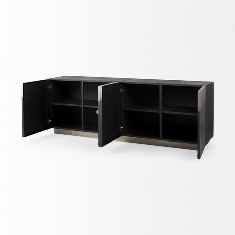 Roxdale 82.0L x 18.0W x 29.0H Acid Wash Metal Sideboard from Mercana - Luna Furniture