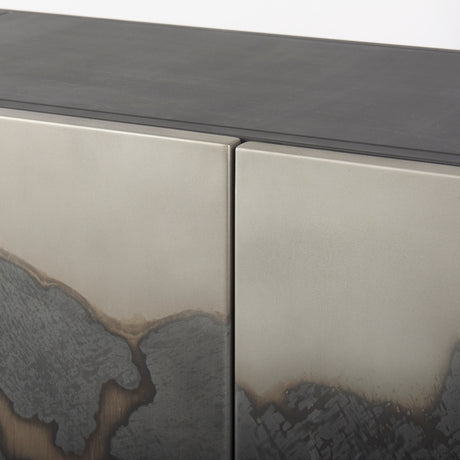 Roxdale 82.0L x 18.0W x 29.0H Acid Wash Metal Sideboard from Mercana - Luna Furniture
