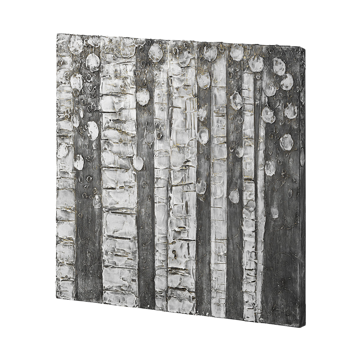 Birch Trees by Studio M a Hand Embellished Gallery-Wrapped Canvas Print from Mercana - Luna Furniture