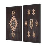 Brown Tapestry III by Mercana Studio a Hand Embellished Textured Framed Art Print from Mercana - Luna Furniture