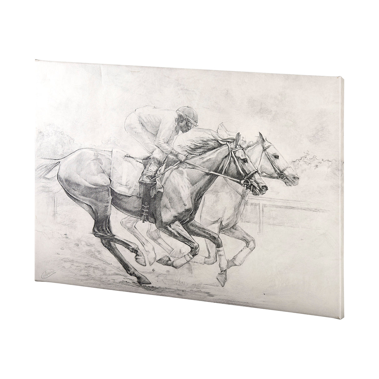 Horse Racing I by Mercana Studio a Hand Embellished Textured Canvas from Mercana - Luna Furniture