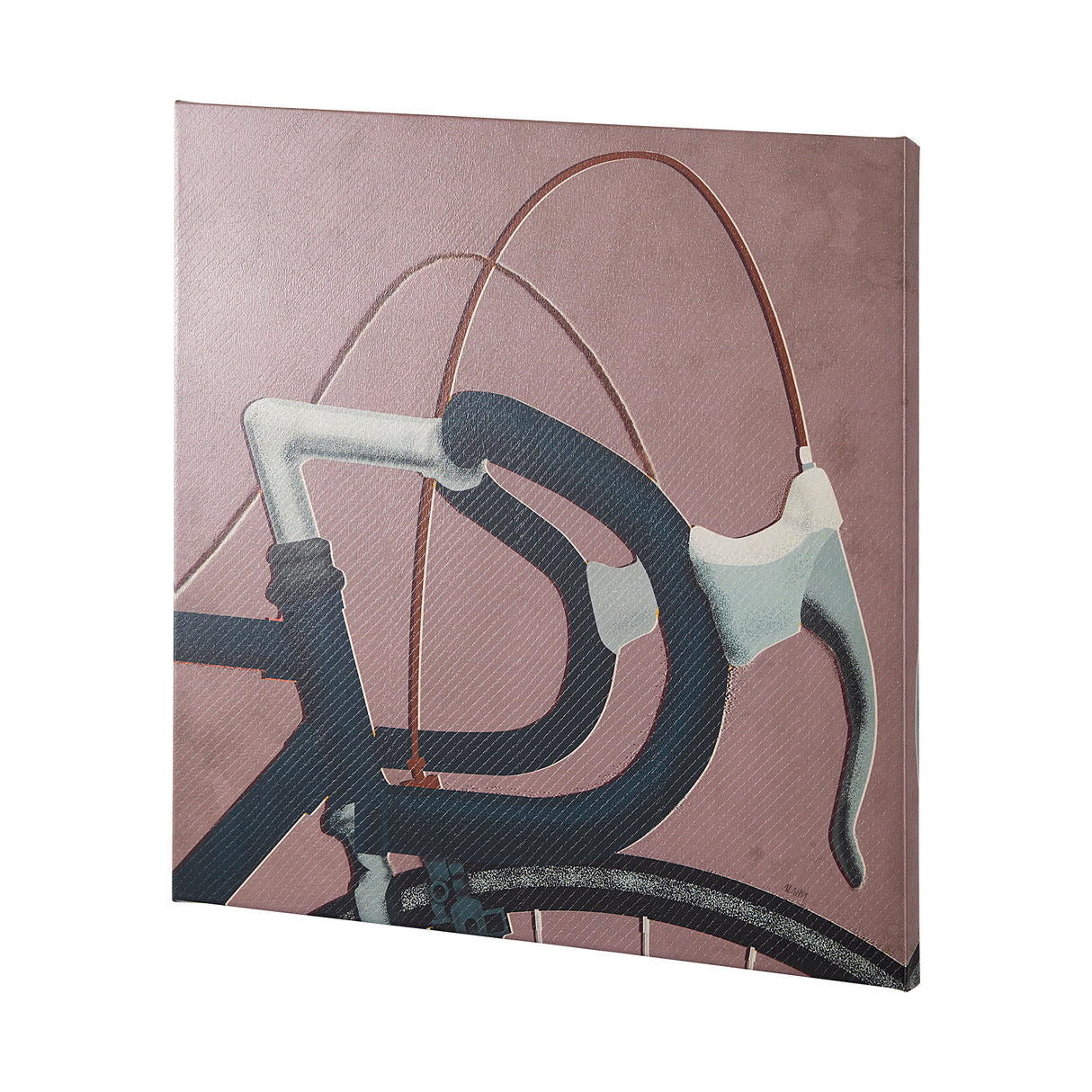 Bike Handle Pink by Alarm a Hand Embellished Textured Canvas from Mercana - Luna Furniture