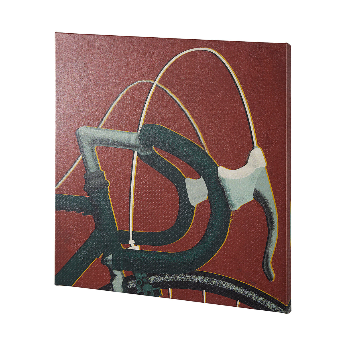 Bike Handle Orange by Alarm a Hand Embellished Textured Canvas from Mercana - Luna Furniture