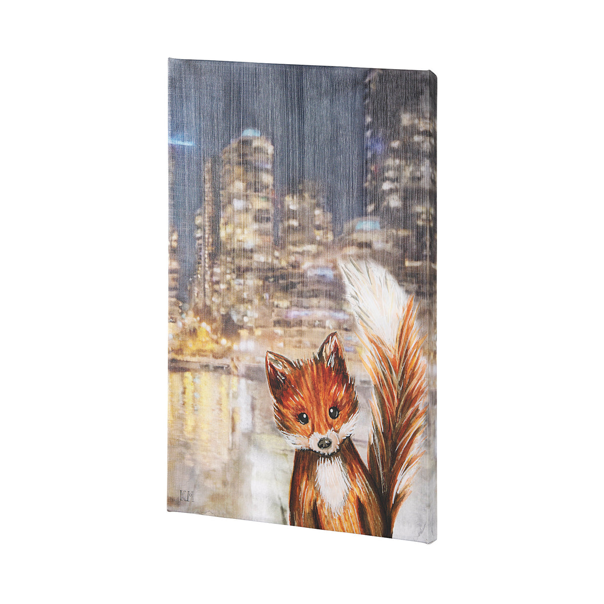 City Fox by Mercana Studio a Hand Embellished Textured Canvas from Mercana - Luna Furniture