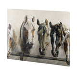 Horses by Natali a Hand Embellished Textured Canvas from Mercana - Luna Furniture