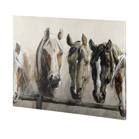 Horses by Natali a Hand Embellished Textured Canvas from Mercana - Luna Furniture