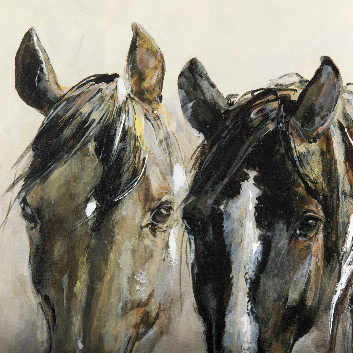 Horses by Natali a Hand Embellished Textured Canvas from Mercana - Luna Furniture