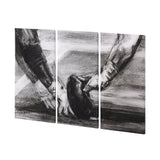 Sports Collection Football 3 Piece Triptych (L) by Mercana Studio a Hand Embellished Textured Canvas from Mercana - Luna Furniture