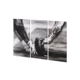 Sports Collection Football 3 Piece Triptych (S) by Mercana Studio a Hand Embellished Textured Canvas from Mercana - Luna Furniture