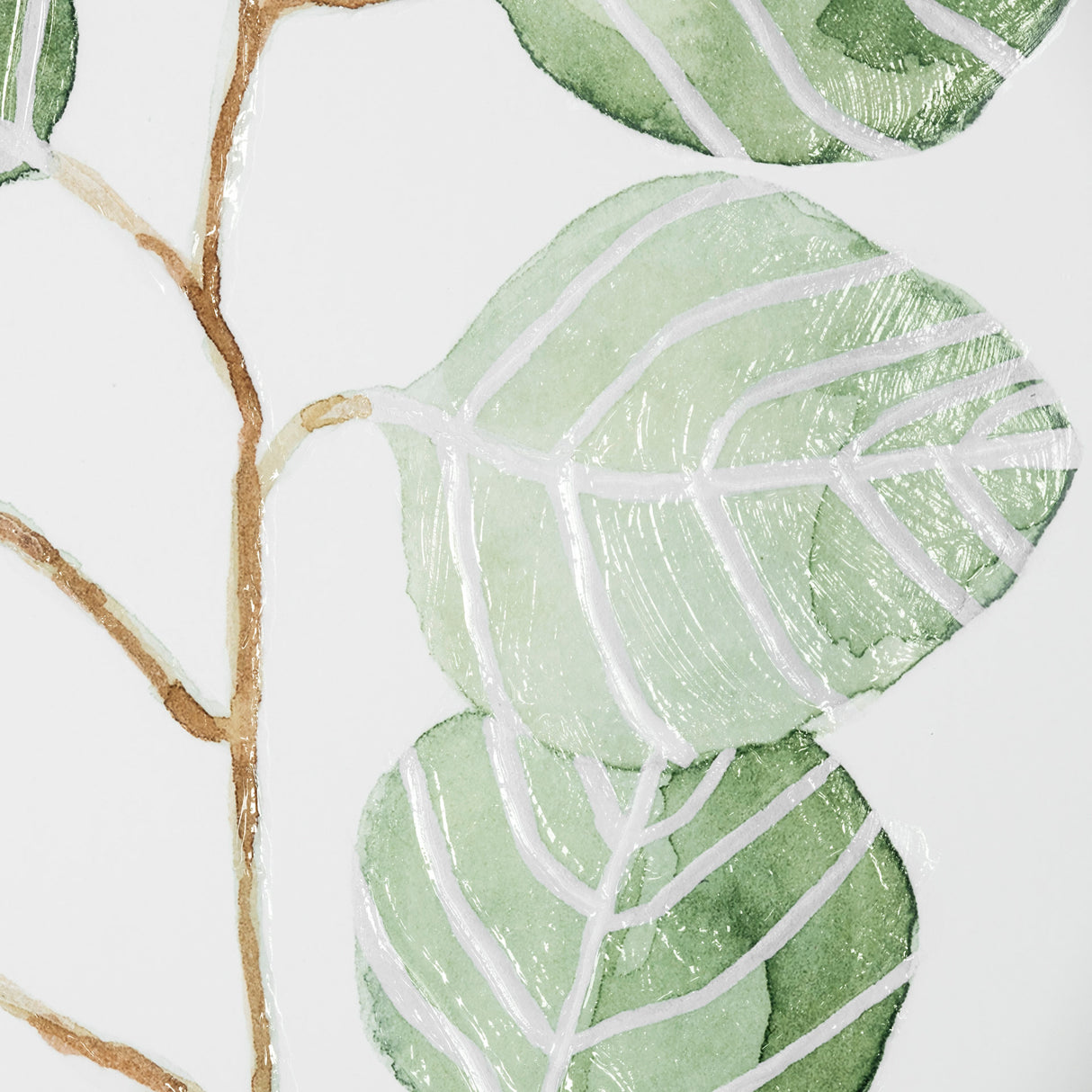 Soft Eucalyptus Branch III by Emma Scarvey Hand Embellished Framed Art Print Matted under Glass from Mercana - Luna Furniture
