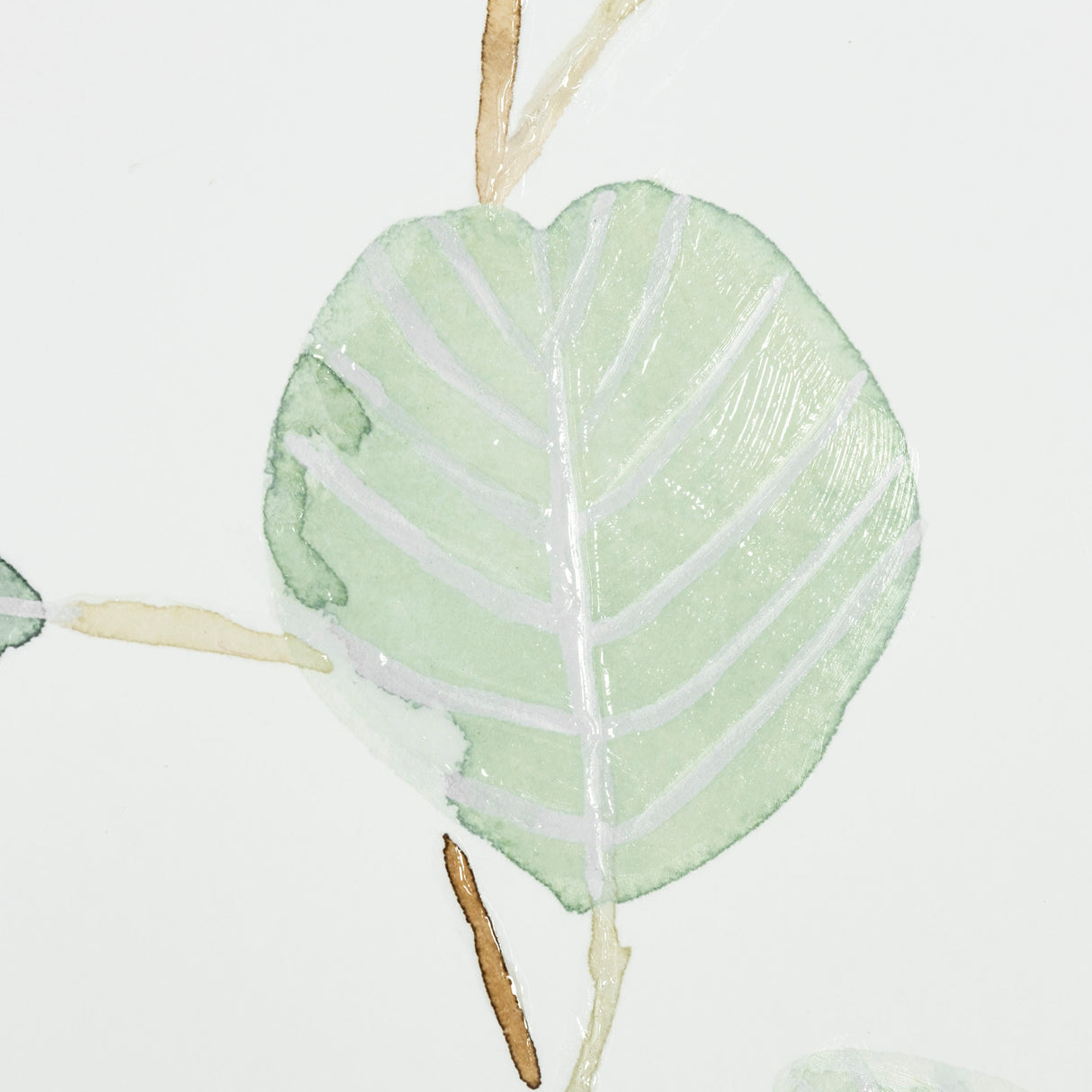 Soft Eucalyptus Branch IV by Emma Scarvey Hand Embellished Framed Art Print Matted under Glass from Mercana - Luna Furniture