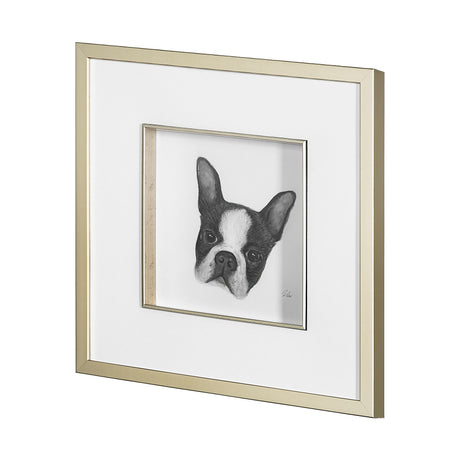 Floyd (Boston Terrier 1) by Mercana Studio Hand Embellished Framed Art Print Matted under Glass from Mercana - Luna Furniture