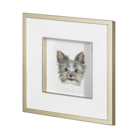 Eddie (Yorkie 1) by Mercana Studio a Hand Embellished Textured Framed Art Print Matted under Glass from Mercana - Luna Furniture