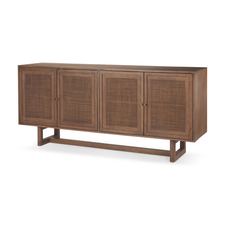 Grier Medium Brown Solid Wood W/Cane Sideboard from Mercana - Luna Furniture