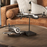 Maverick I 12L x 16W Gray Metal Bomber Plane from Mercana - Luna Furniture