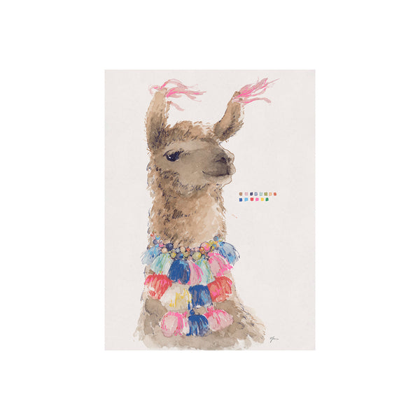 Lama I by Mercana Studio a Hand Embellished Textured Canvas