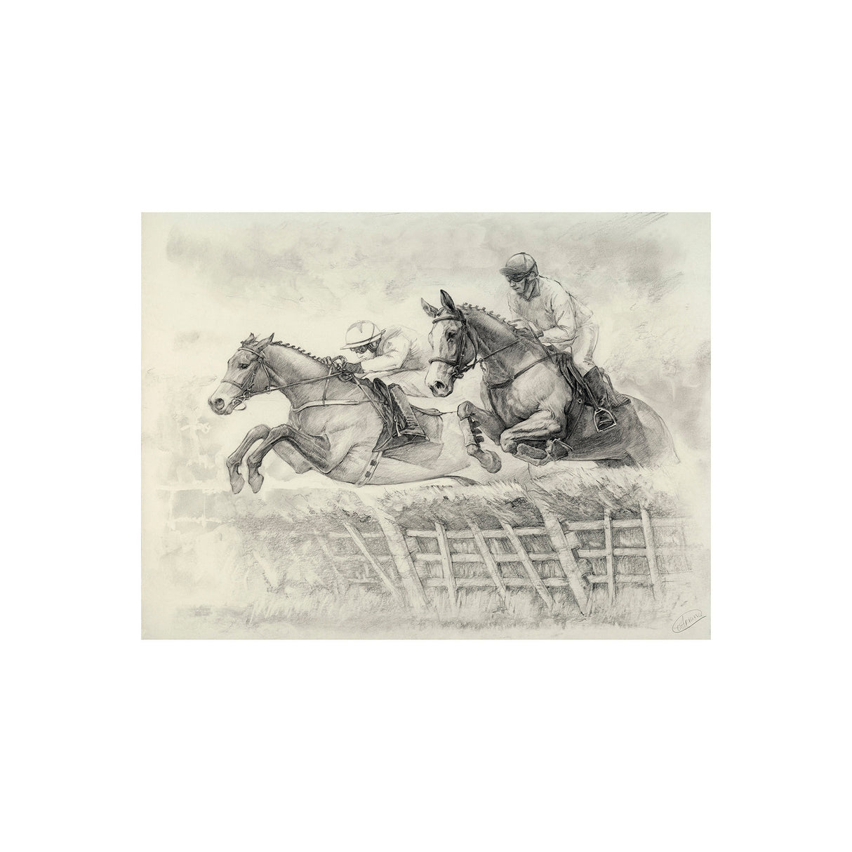 Horse Racing II by Mercana Studio a Hand Embellished Textured Canvas from Mercana - Luna Furniture