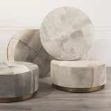 Zahavi 36" Gray Hair-On-hide W/Metal Base Ottoman from Mercana - Luna Furniture