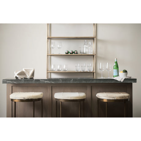 Millie 16.75 X 17.75 X 30 Hair-on-hide Seat W/ Gold Frame Bar Stool from Mercana - Luna Furniture