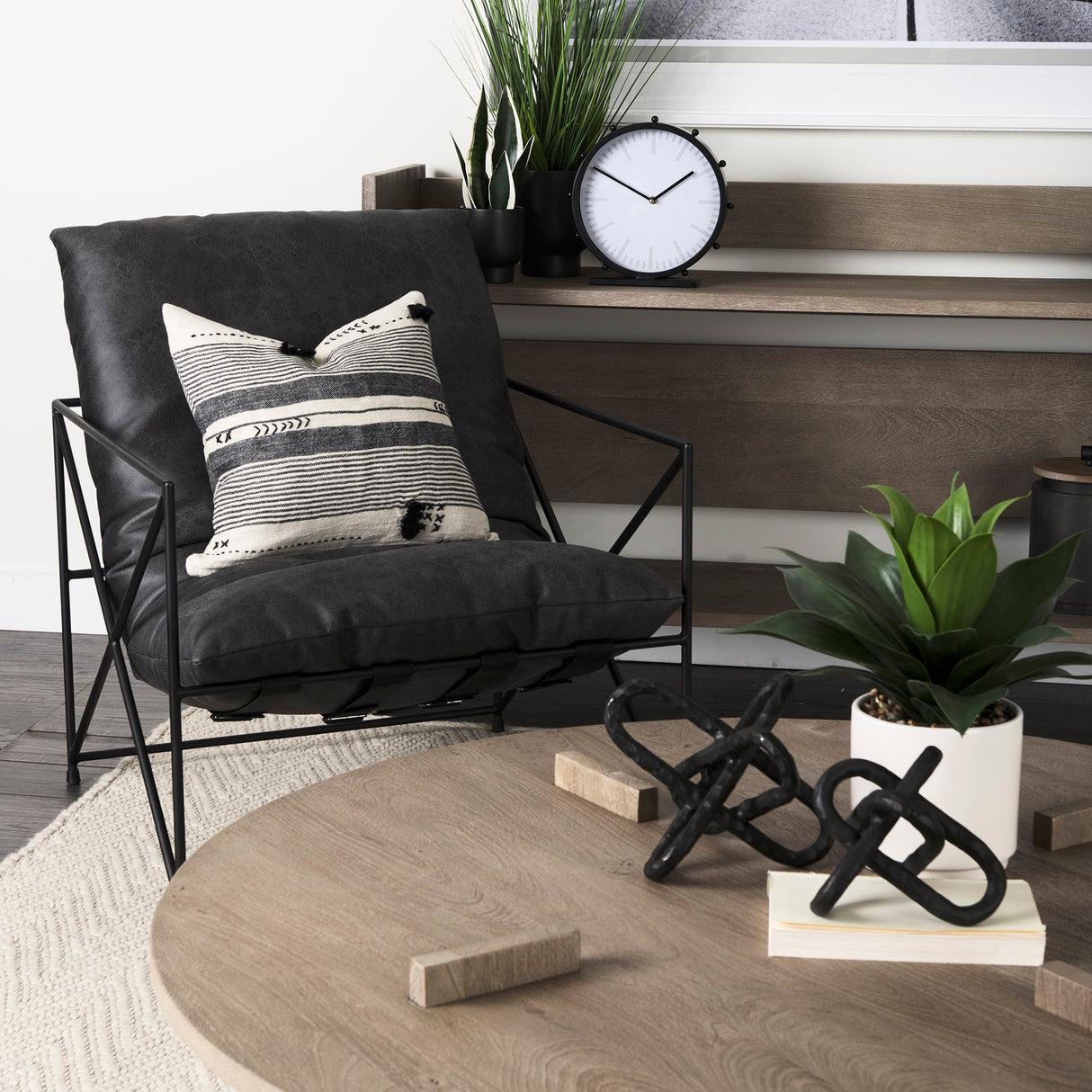 Aida Light Gray Wood Console Table from Mercana - Luna Furniture