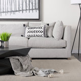 Kimia 14L x 26W White and Black Fabric Herringbone and Fringed Decorative Pillow Cover from Mercana - Luna Furniture