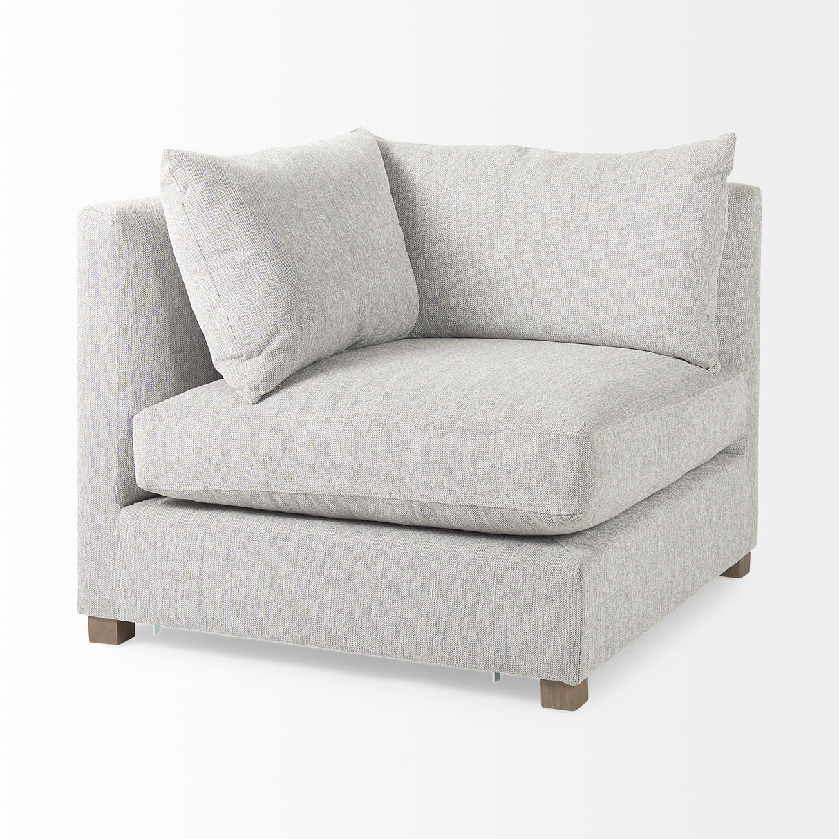 Valence 3 Piece Light Gray Modular Sofa Set (Included 2 x Ottoman)