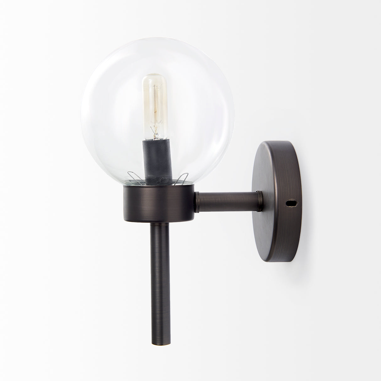Boltern II 6x12 Black Toned Glass Globe Wall Sconce from Mercana - Luna Furniture