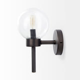 Boltern II 6x12 Black Toned Glass Globe Wall Sconce from Mercana - Luna Furniture