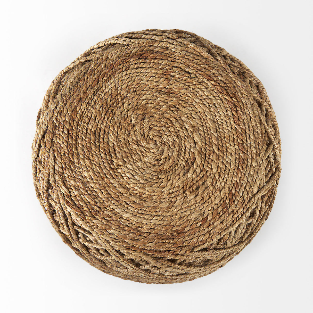 Allium Brown Handwoven Wool Cylindrical Pouf from Mercana - Luna Furniture