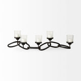 Quito Black Metal Chain-Link Five Candle Table Candle Holder from Mercana - Luna Furniture