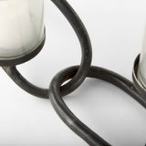 Quito Black Metal Chain-Link Five Candle Table Candle Holder from Mercana - Luna Furniture