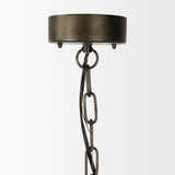Zaio 12.5Lx 12.5W x 18.5H Weathered Antique Gold Metal Caged Bulb Pendant Light from Mercana - Luna Furniture