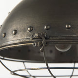 Zaio 12.5Lx 12.5W x 18.5H Weathered Antique Gold Metal Caged Bulb Pendant Light from Mercana - Luna Furniture