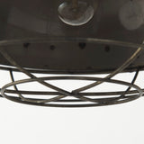 Zaio 12.5Lx 12.5W x 18.5H Weathered Antique Gold Metal Caged Bulb Pendant Light from Mercana - Luna Furniture