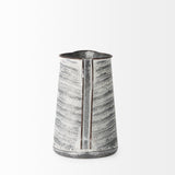 Serena I 8H Small Gray/White Textured Metal Jug from Mercana - Luna Furniture