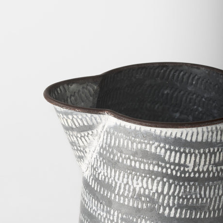 Serena I 8H Small Gray/White Textured Metal Jug from Mercana - Luna Furniture