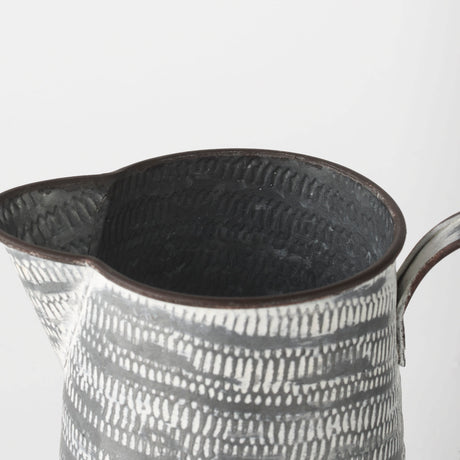 Serena I 8H Small Gray/White Textured Metal Jug from Mercana - Luna Furniture