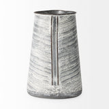 Serena II 11.2H Large Gray/White Textured Metal Jug from Mercana - Luna Furniture
