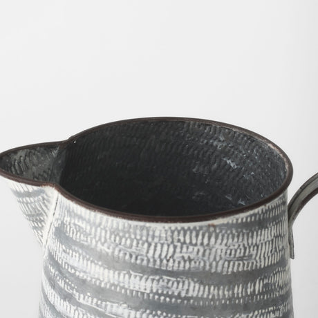 Serena II 11.2H Large Gray/White Textured Metal Jug from Mercana - Luna Furniture