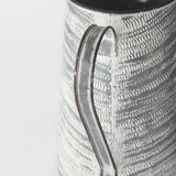 Serena II 11.2H Large Gray/White Textured Metal Jug from Mercana - Luna Furniture