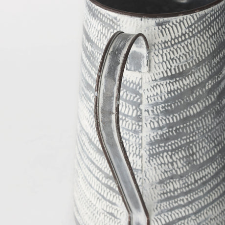 Serena II 11.2H Large Gray/White Textured Metal Jug from Mercana - Luna Furniture